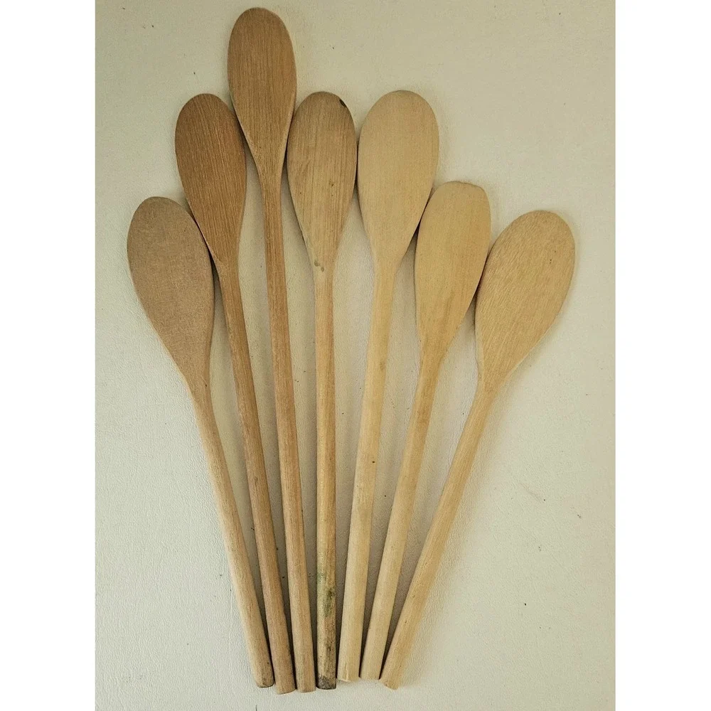 Long Wooden Kitchen Spoons Lot Of 7 Farmhouse Style Crockpot Instatpot Cooking